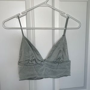 Zara satin crop top bra